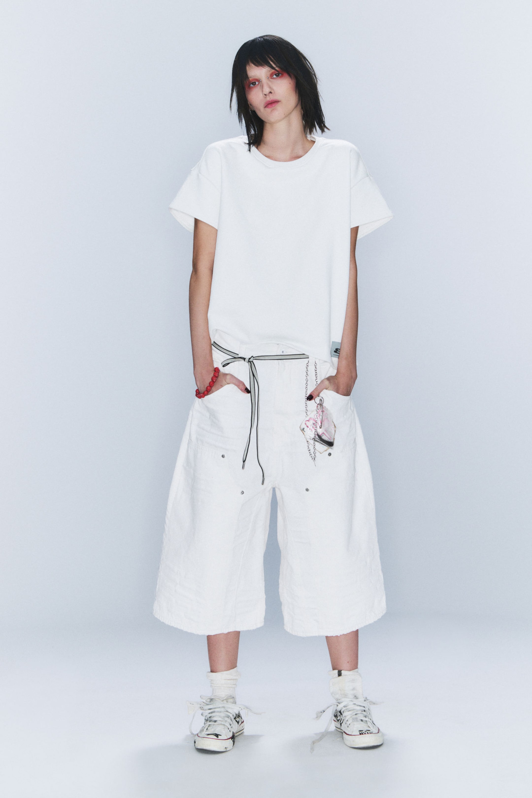White - CM x LB Dunno White Unisex Carpenter Jorts - 3