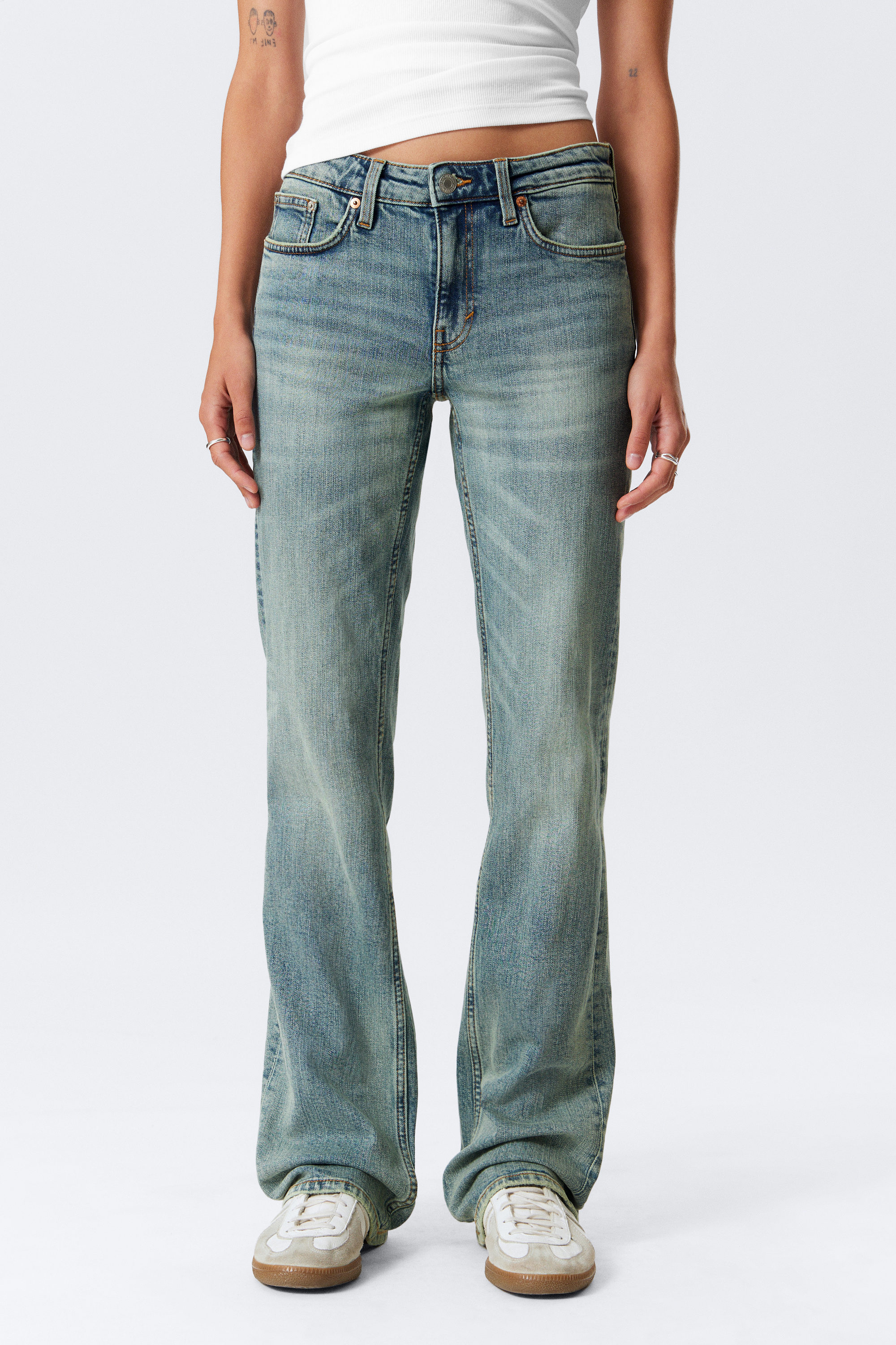 Perseus Blue - Medium Blue - Tension Slim Bootcut Leg Jeans met halfhoge taille - 2