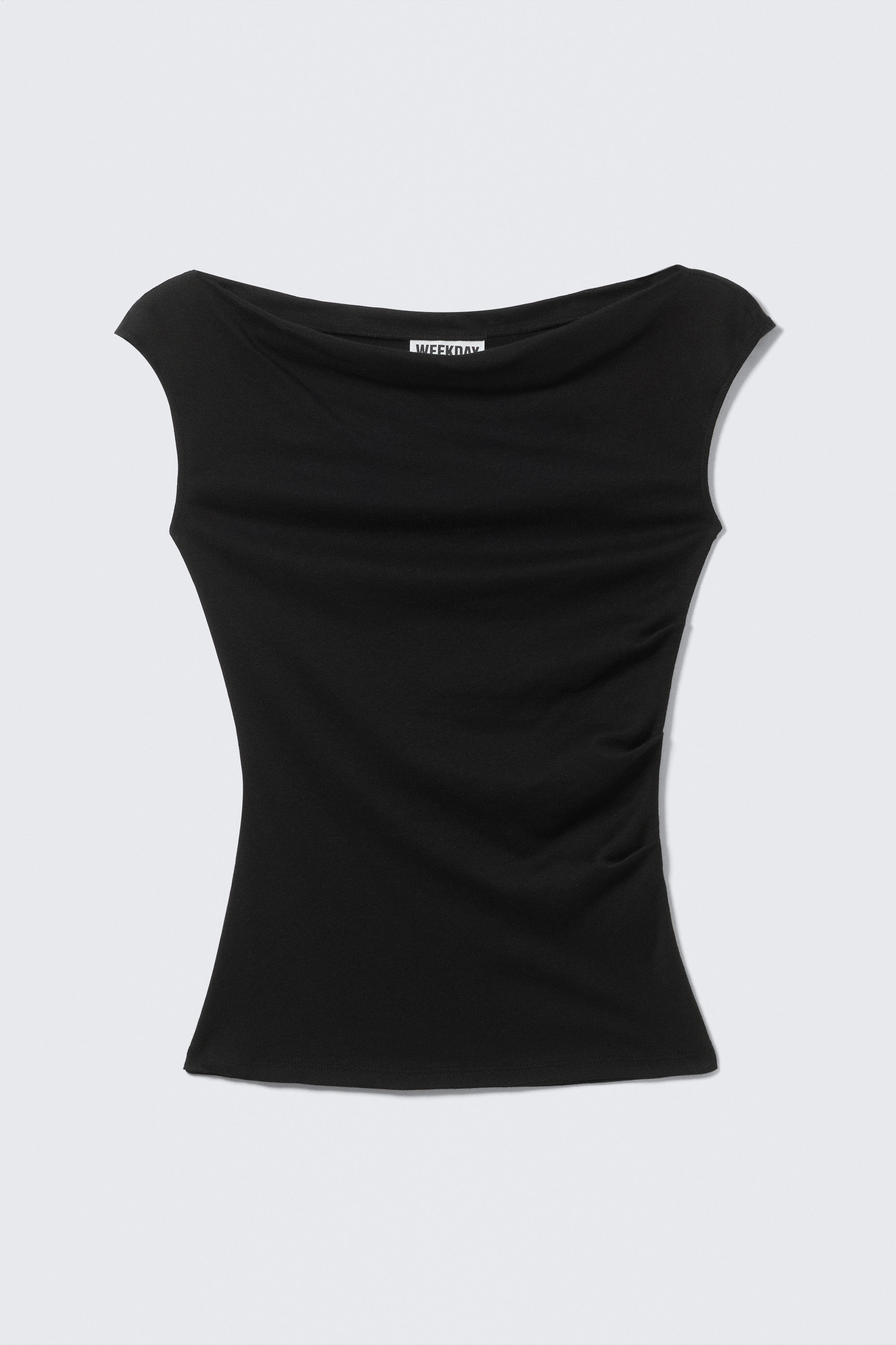 Noir - Haut en coton à épaules larges - 3