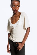 Light Dusty Mole - Synchronize - Printed V-Neck T-shirt - 0