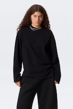 Black - Oversized Long Sleeve T-shirt - 1