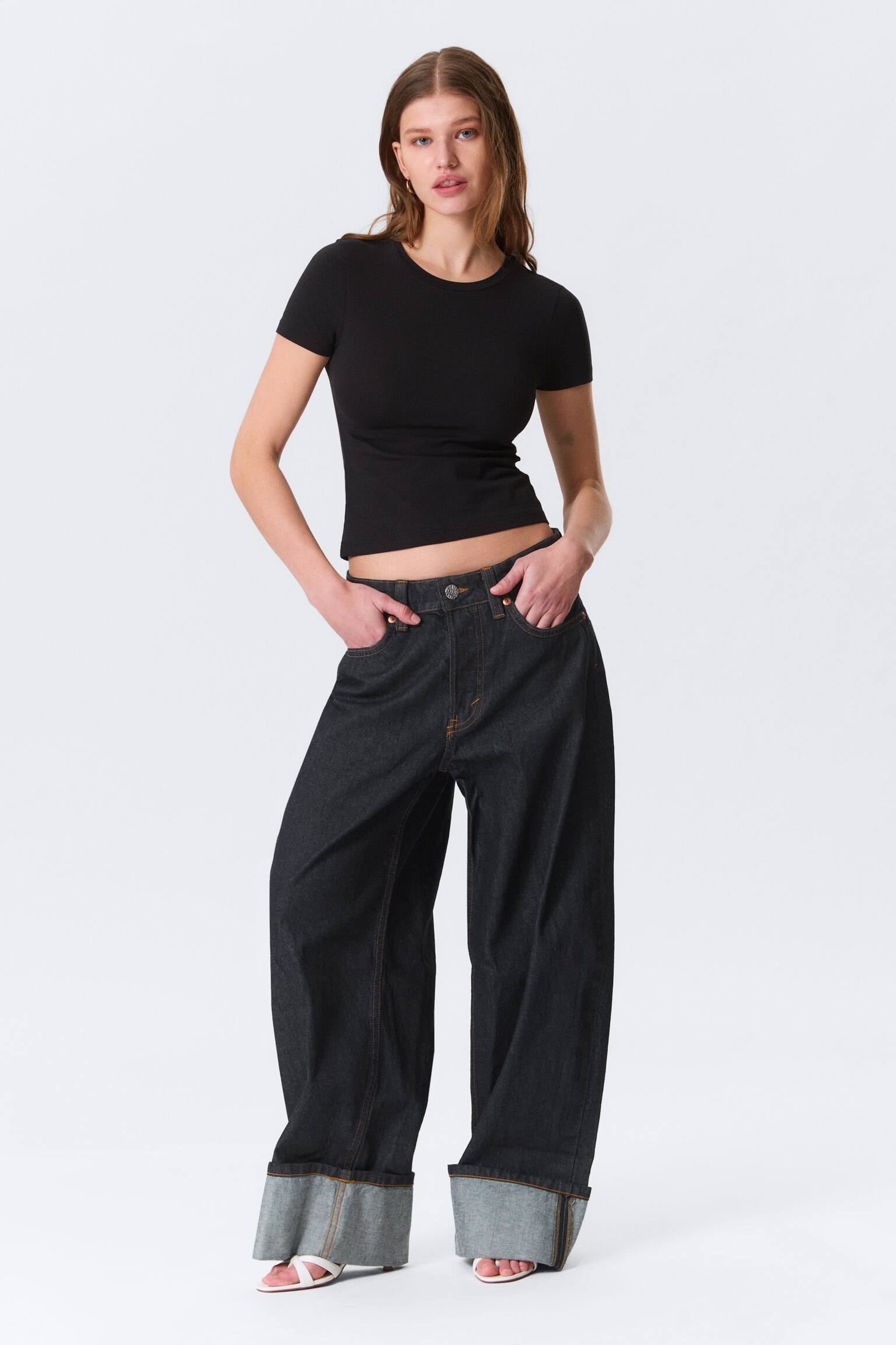 T-shirt Mini Justa - Preto/Branco/Cinzento mesclado/Risca de giz azul-marinho/verde - 4