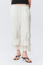 Weiß - ROSABEL - LOCKERE LOW-WAIST-BLOOMERS MIT SPITZE - 1