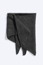 Dark Grey Melange - Hairy Wool-Blend Triangle Scarf - 3