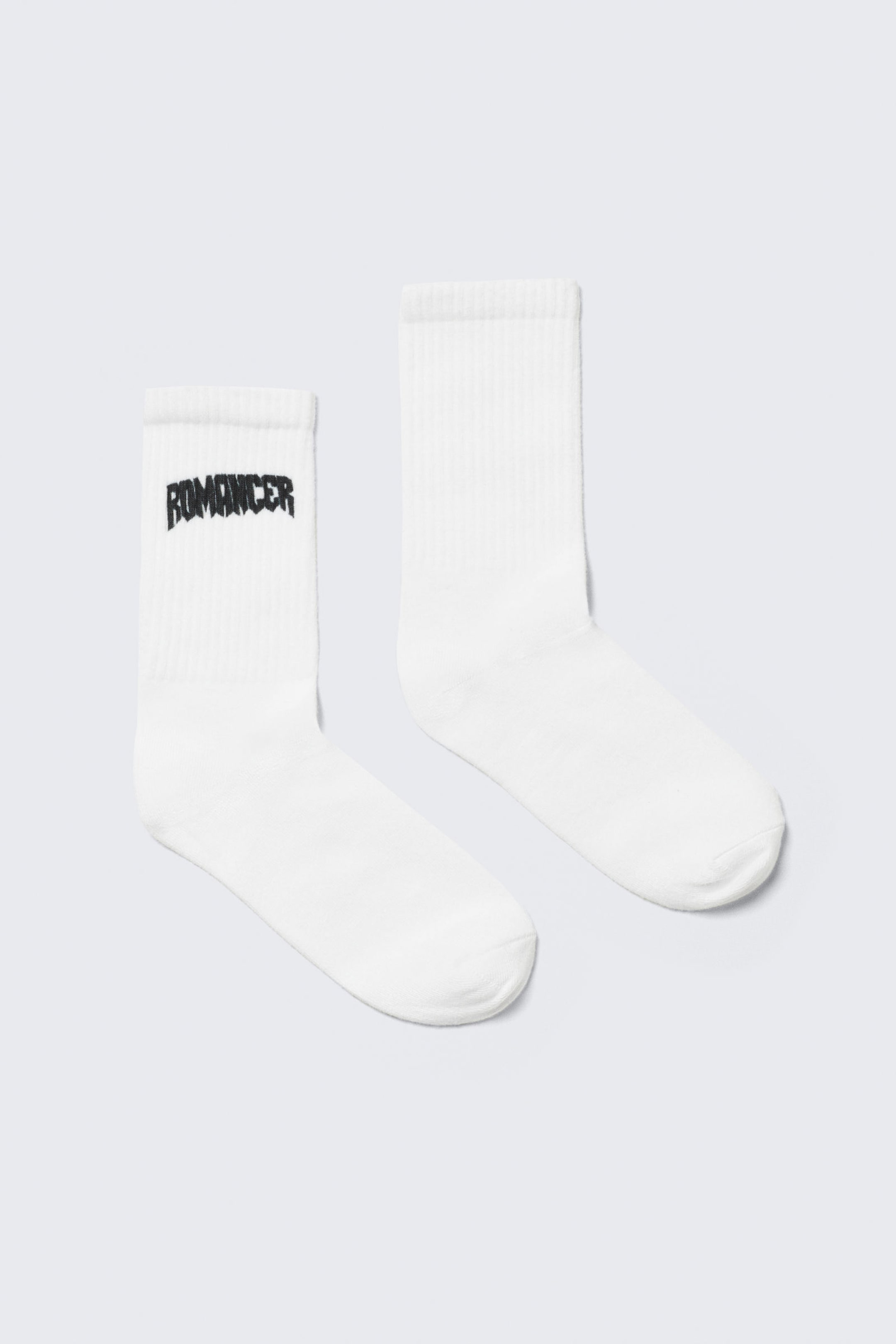 White - Romancer - Sport Printed Socks