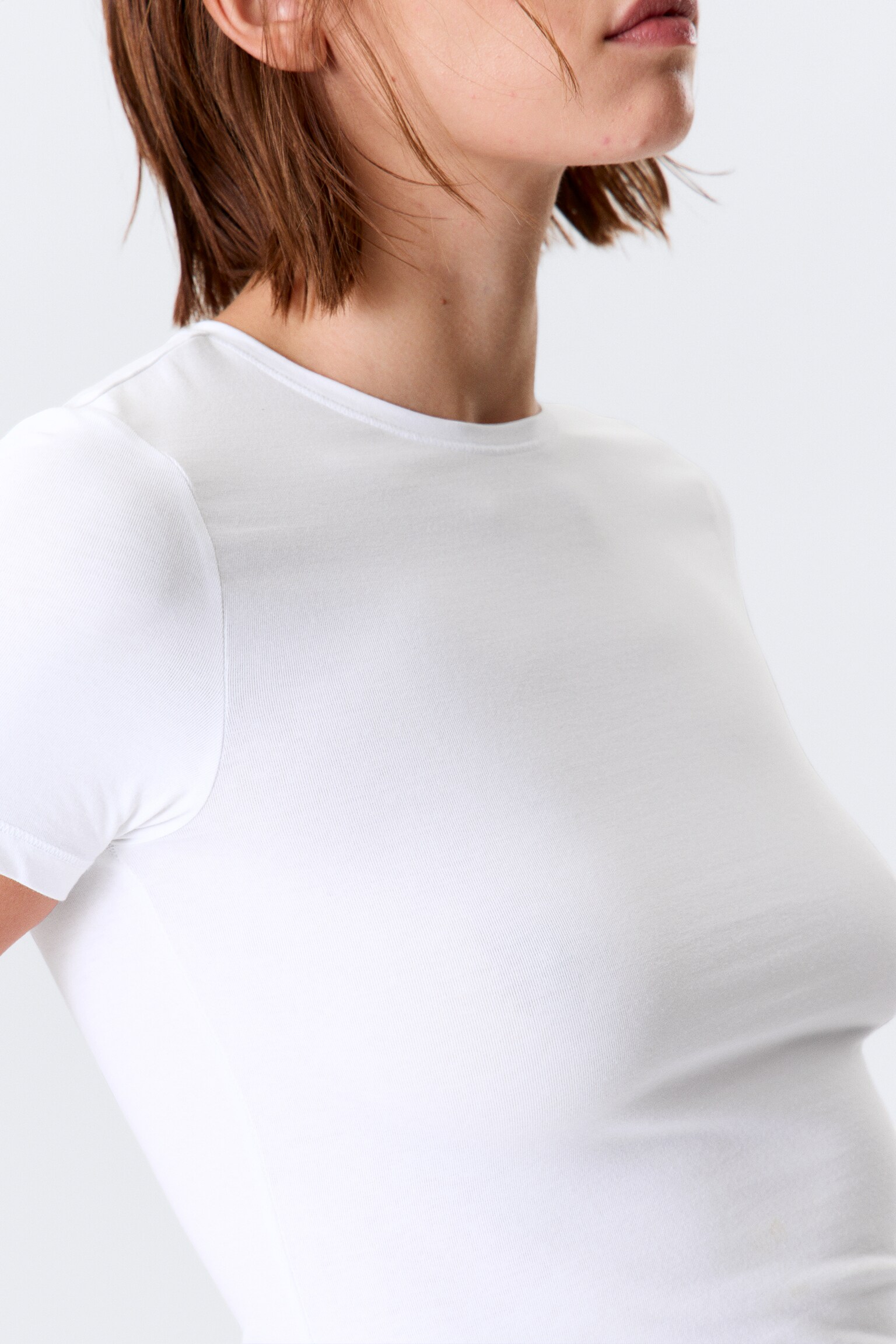 Slim Fitted T-shirt - White/Black/Grey - 3