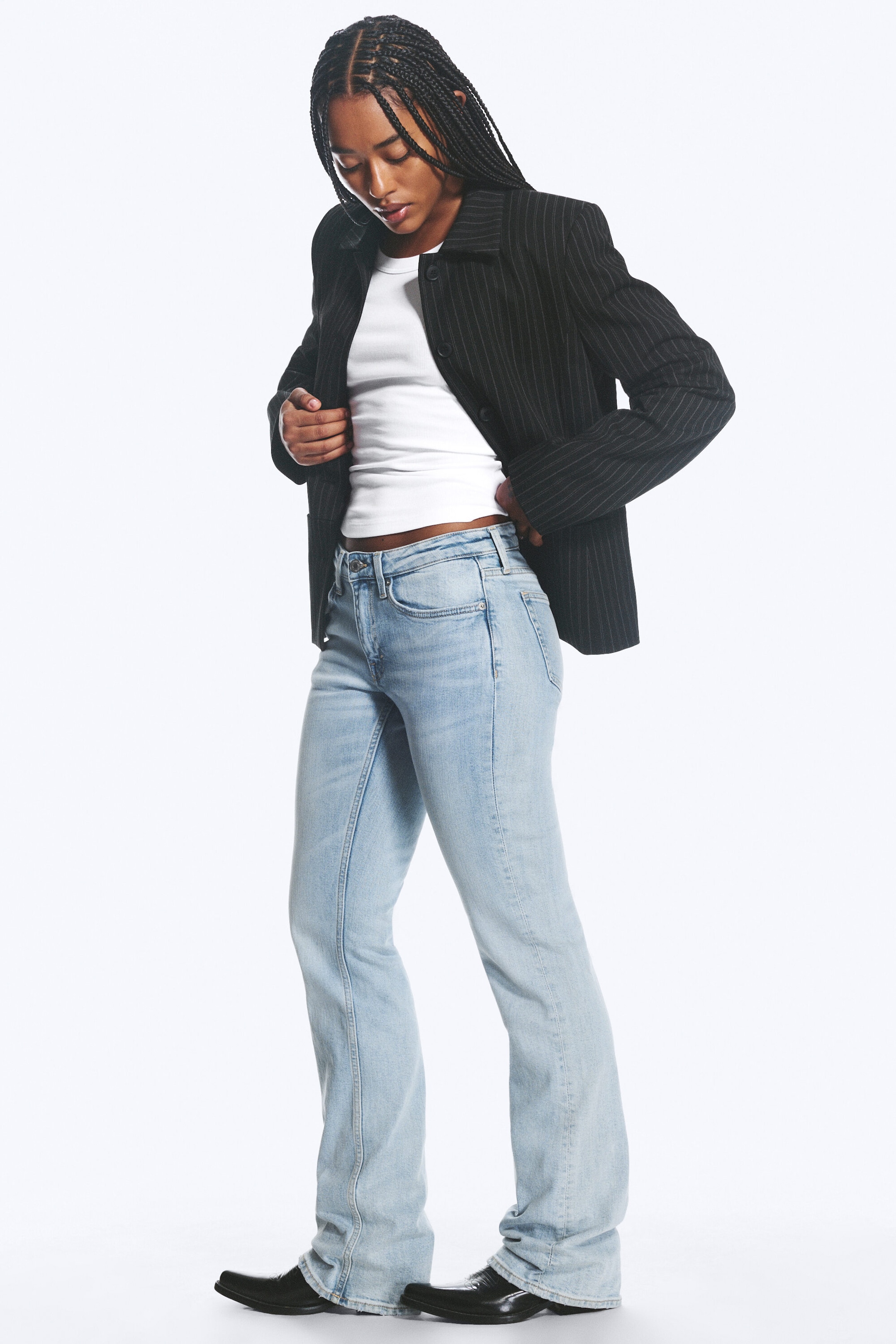 Fresh Blue – lyseblå - Tension bootcut jeans med mellomhøy midje og smal passform - 3