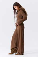 Braun - Lockere Low-Waist-Sweatpants mit weitem Bein - 0