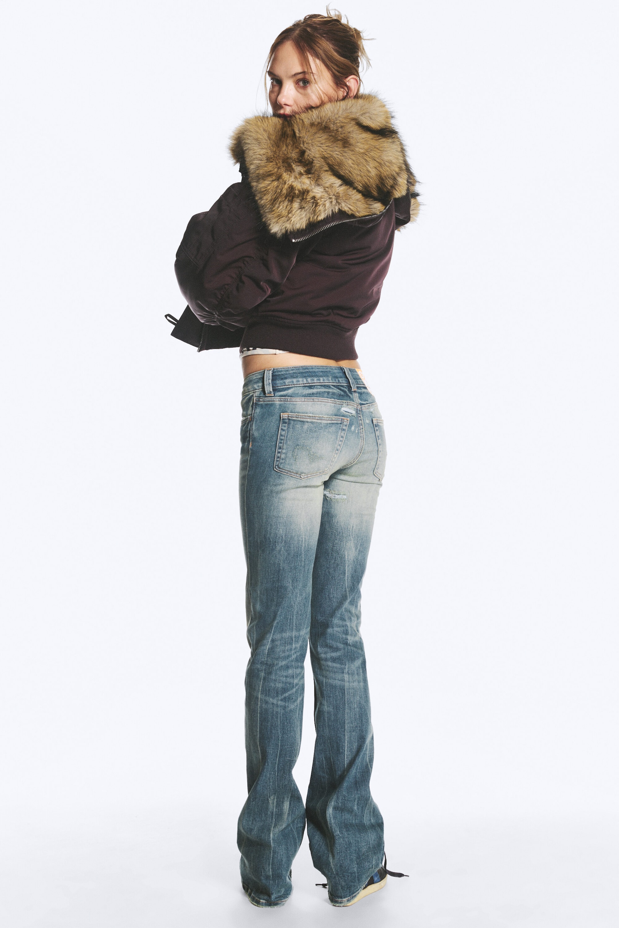 Dalton Blue - Mittelblau - BOOTY BEI LOW WAIST SKINNY BOOTCUT JEANS - 4