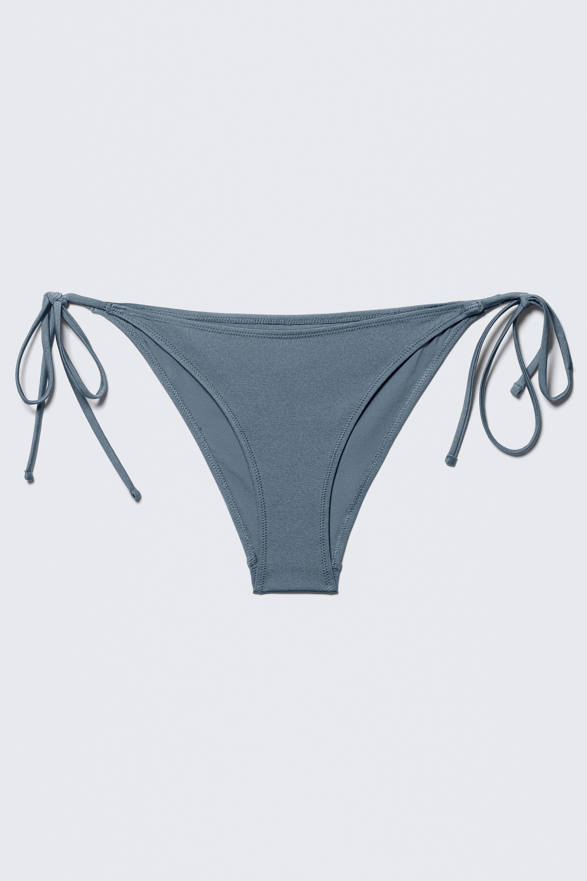 Strappy Tie Bikini Bottoms - Albastru prăfuit - Sidefat/Gri Închis/Black