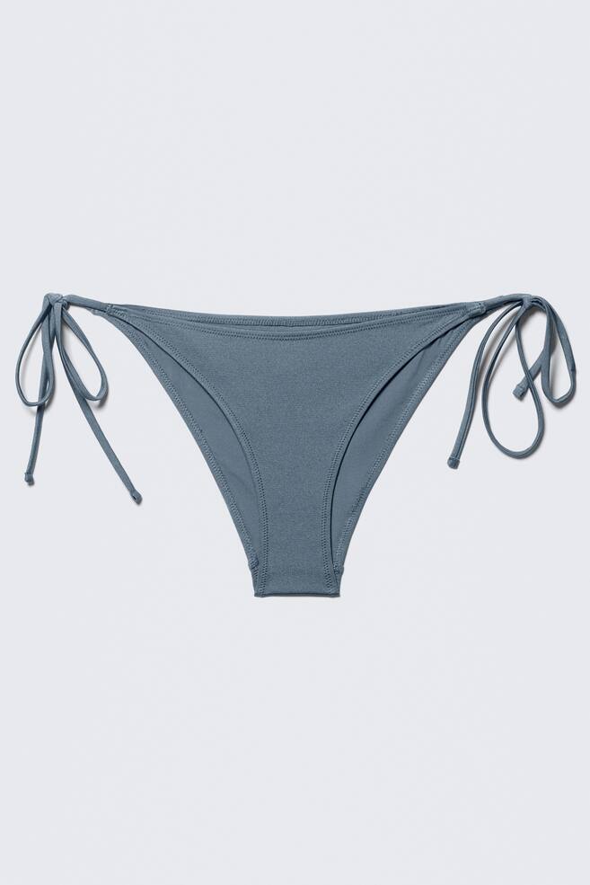 Bas de bikini avec liens à nouer - Bleu poudré - scintillant/Noir/Gris foncé - 1