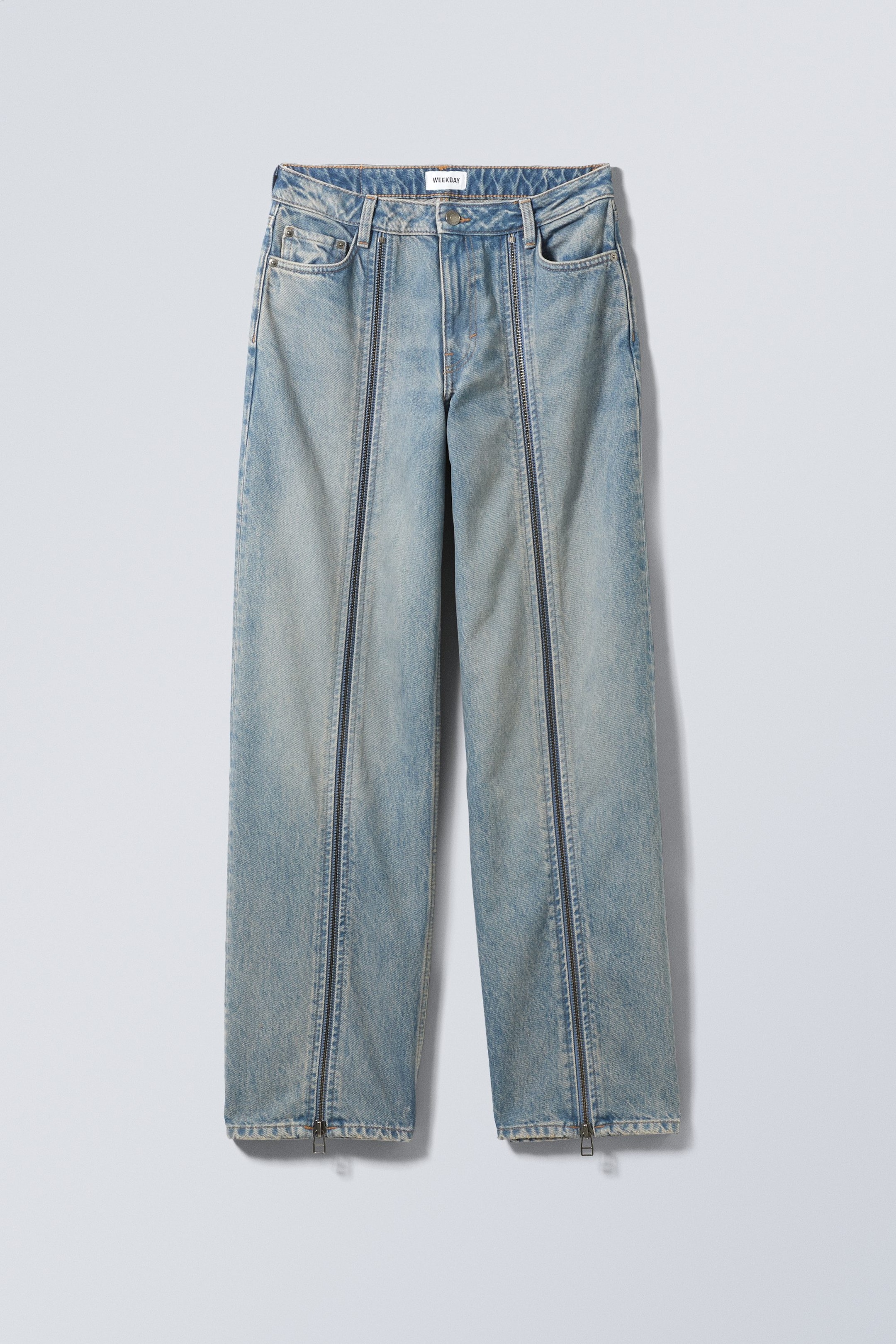 Light worn blue - Gideon Low Straight Zip Jeans - 0