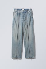 Light worn blue - Gideon Low Straight Zip Jeans - 0