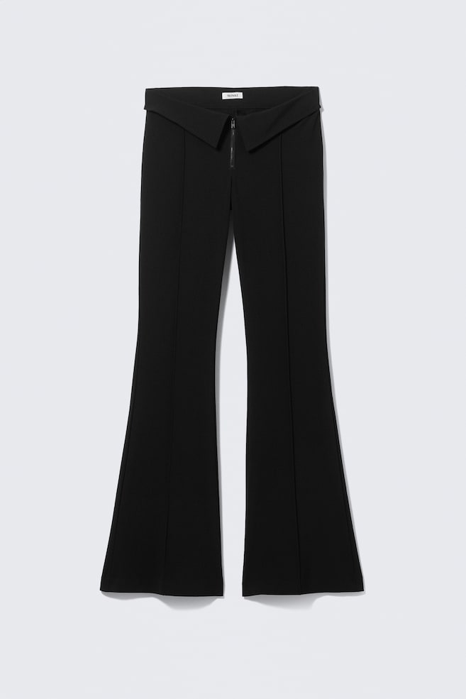 Pantalones de traje acampanados - Negro/Marrón oscuro - 1