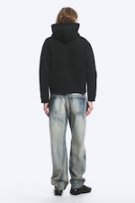 Svart - Strukturerad scuba-hoodie med dragkedja - 2