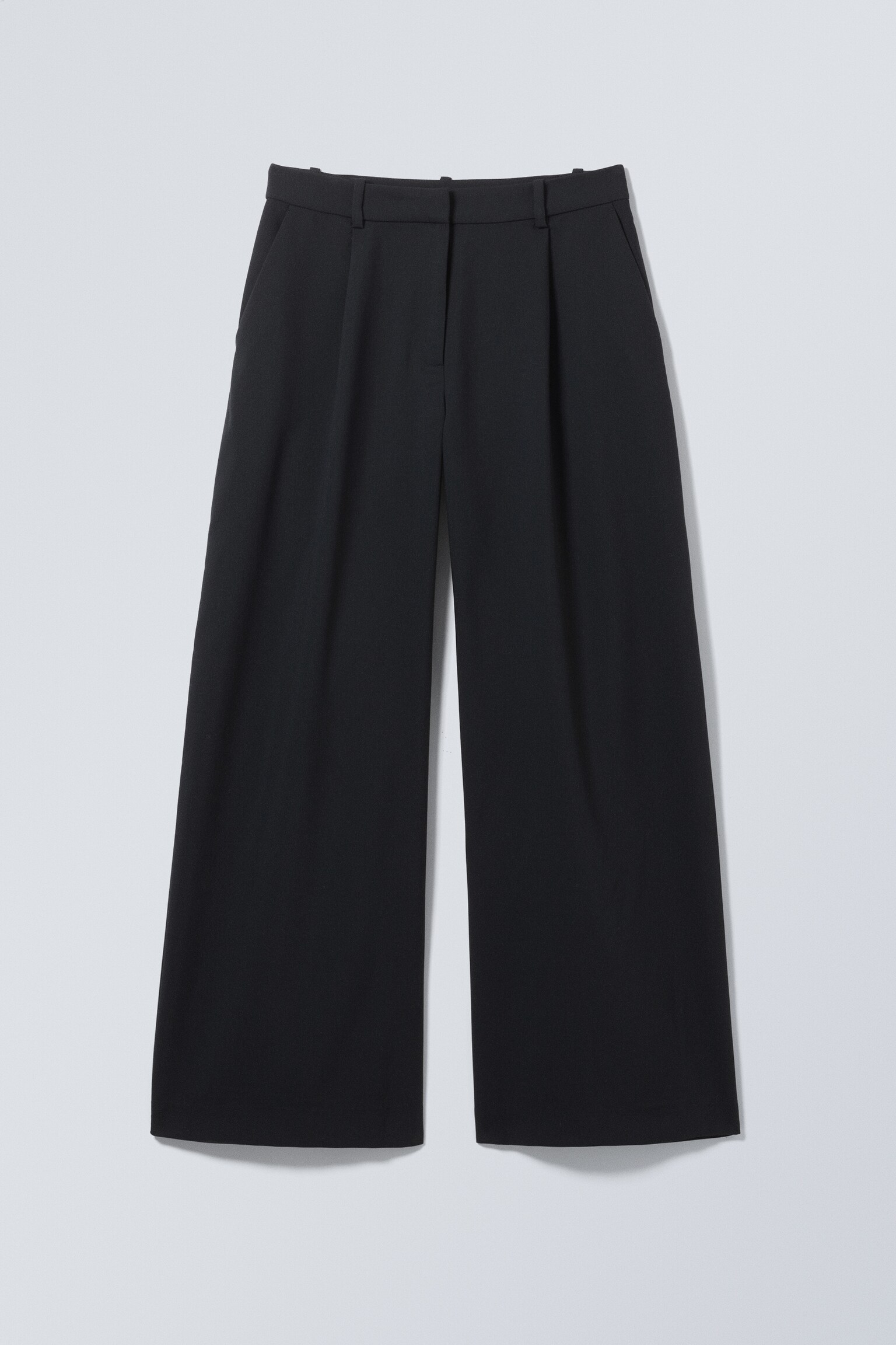 Low Waist Wide Suiting Trousers - Dark Blue/Black/Dark Khaki Green/Dark Mole