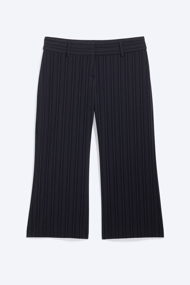 Flared Capri-Anzughose - Dunkelblau/Dunkelgrau mit Nadelstreifen - 1