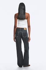 Blue Rinse - Dark Blue - Ample Low Rise Loose Wide Jeans - 3