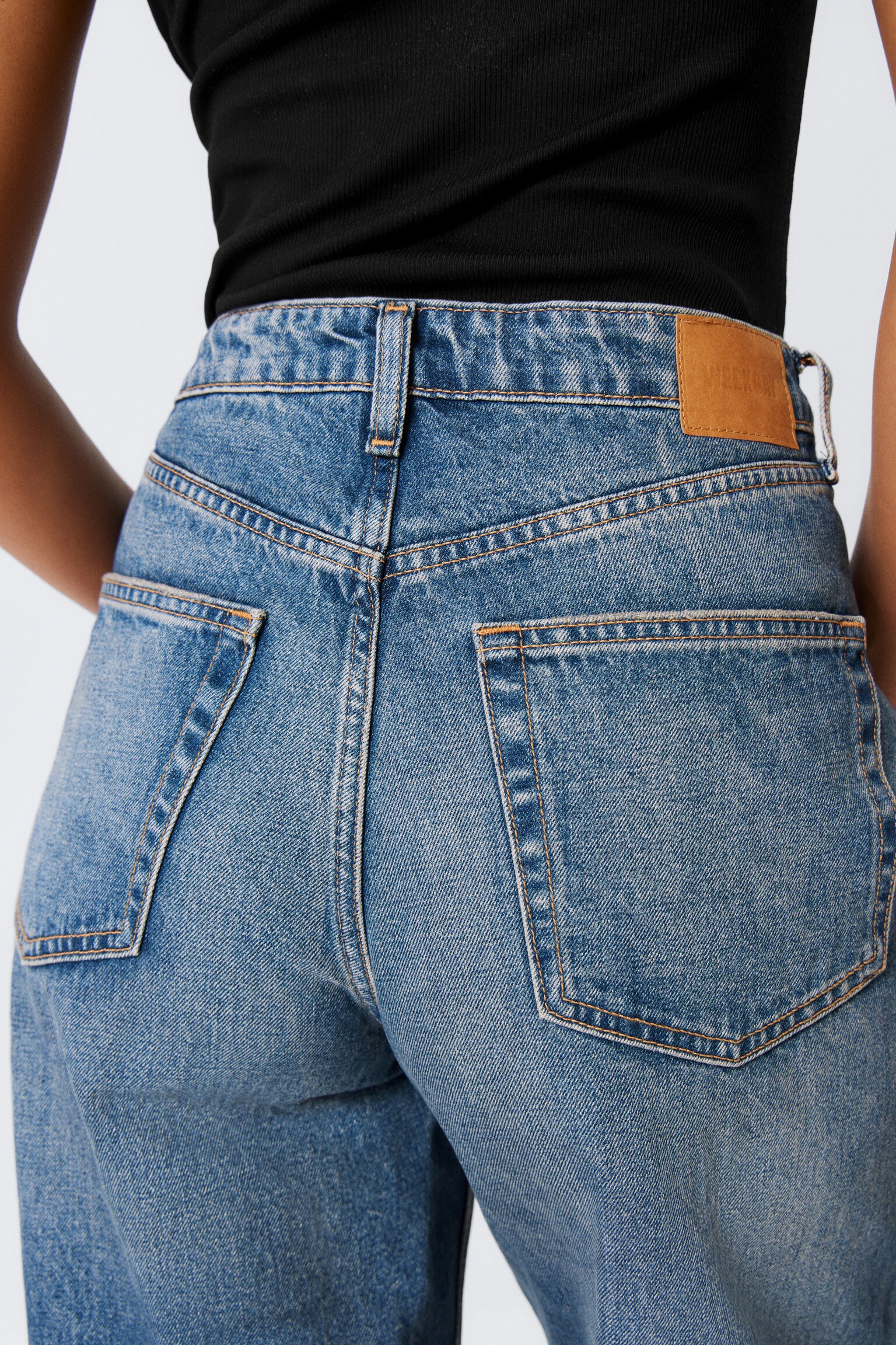 Halo Curve High Waisted Regular Wide Leg Jeans - Iron Blue - Medium Blue/Black Rinse - Black/Μπλε Πρωινό - Σκούρο Μπλε/Moss Blue - Dark Blue - 4