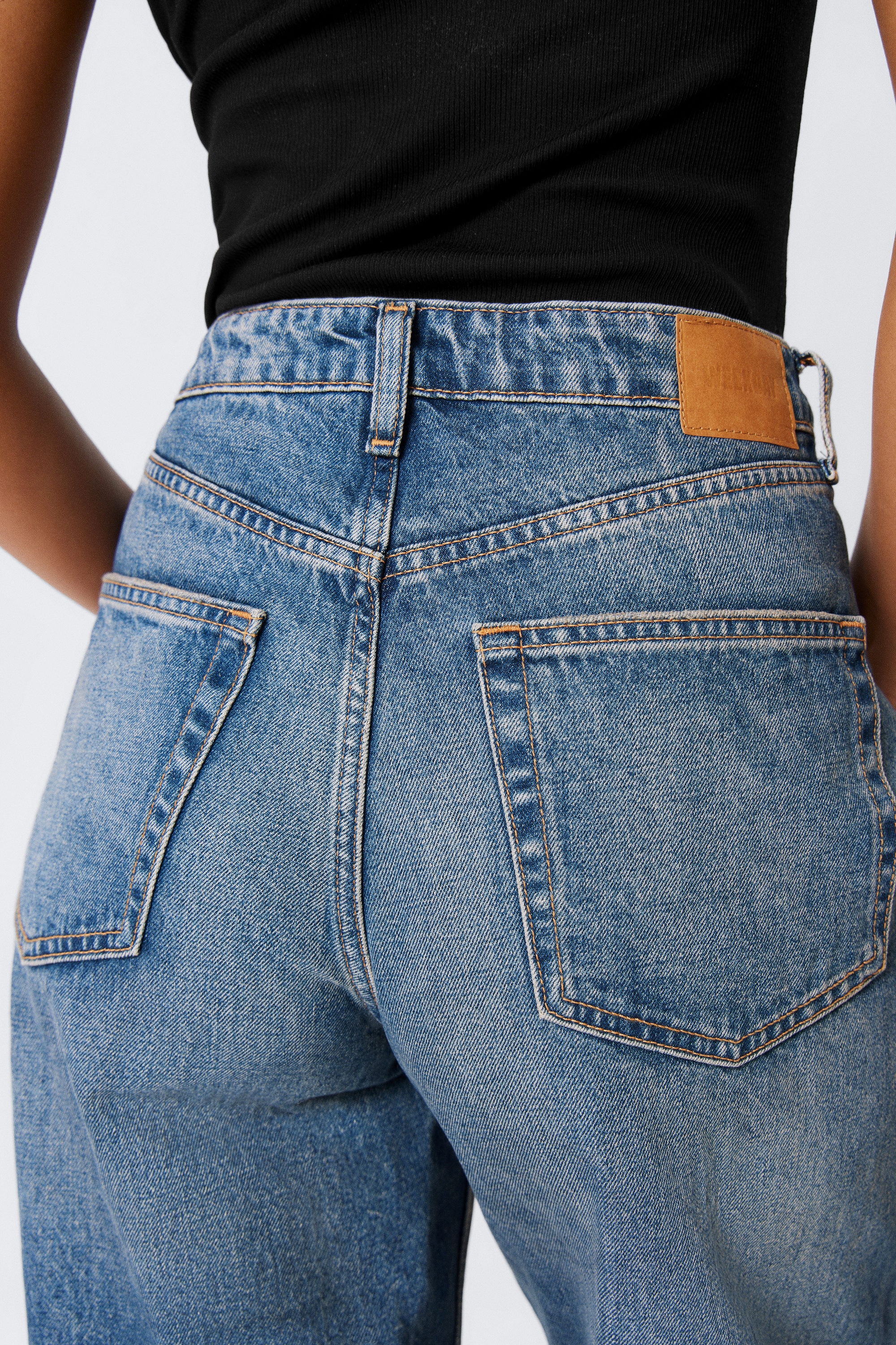 Iron Blue - Middelblauw - Halo Curve High Waisted Regular Wide Leg Jeans - 4