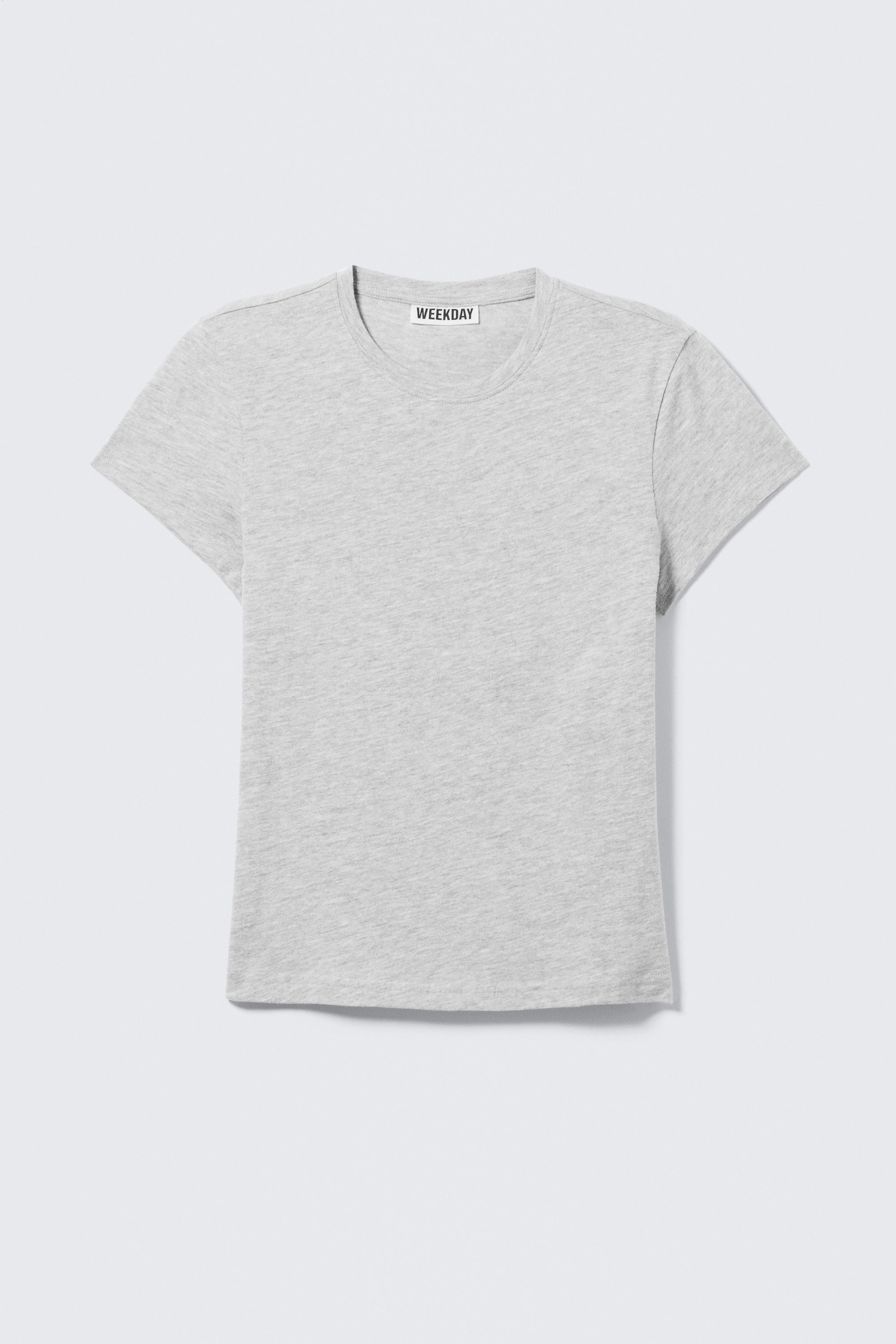 Grey Melange - Slim Short-Sleeved Cotton T-shirt - 3