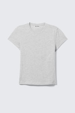 Grey Melange - Slim Short-Sleeved Cotton T-shirt - 3