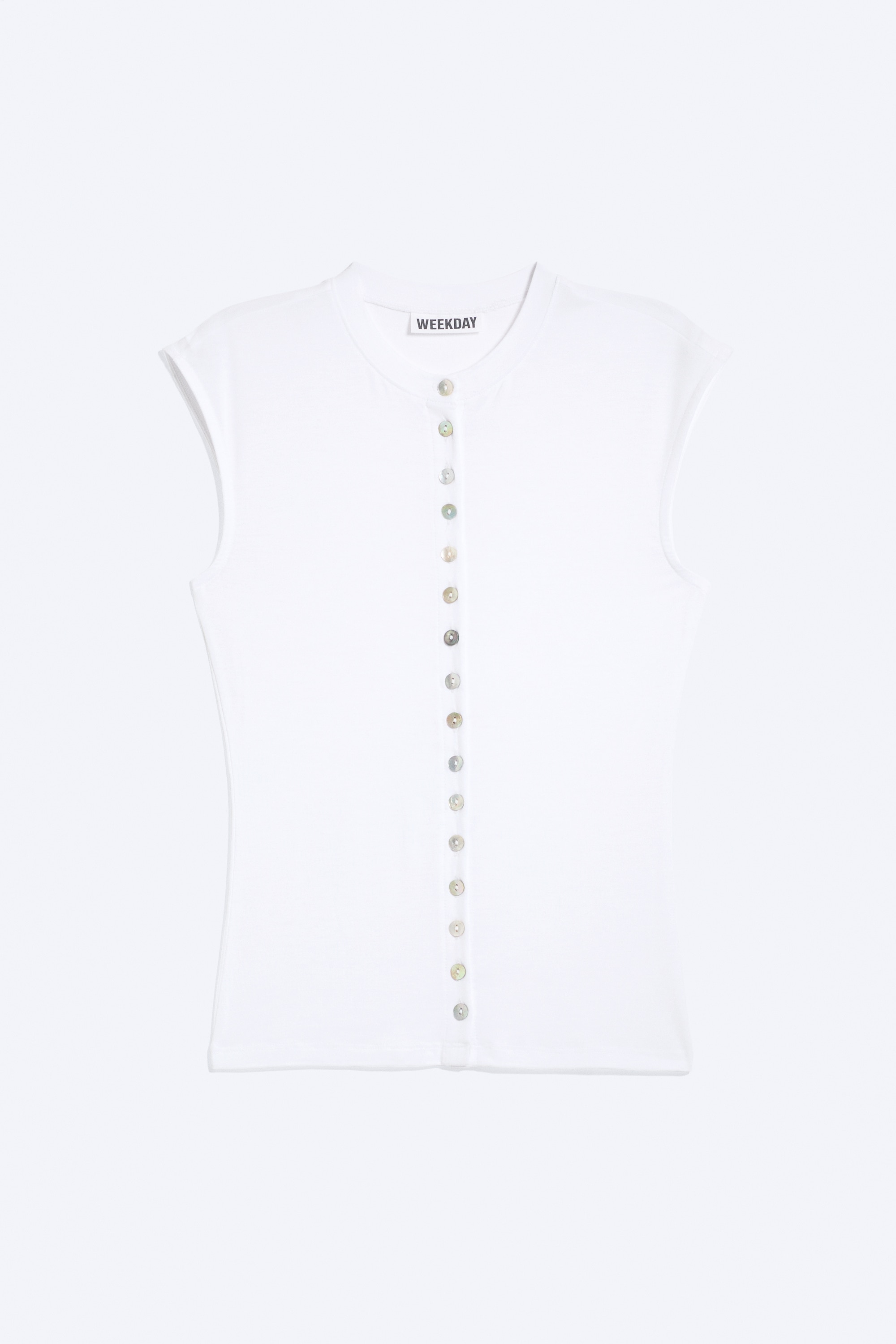 Oberteil mit Perlenknöpfen