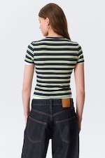 Navy/Green Stripe - Tight Mini T-shirt - 2