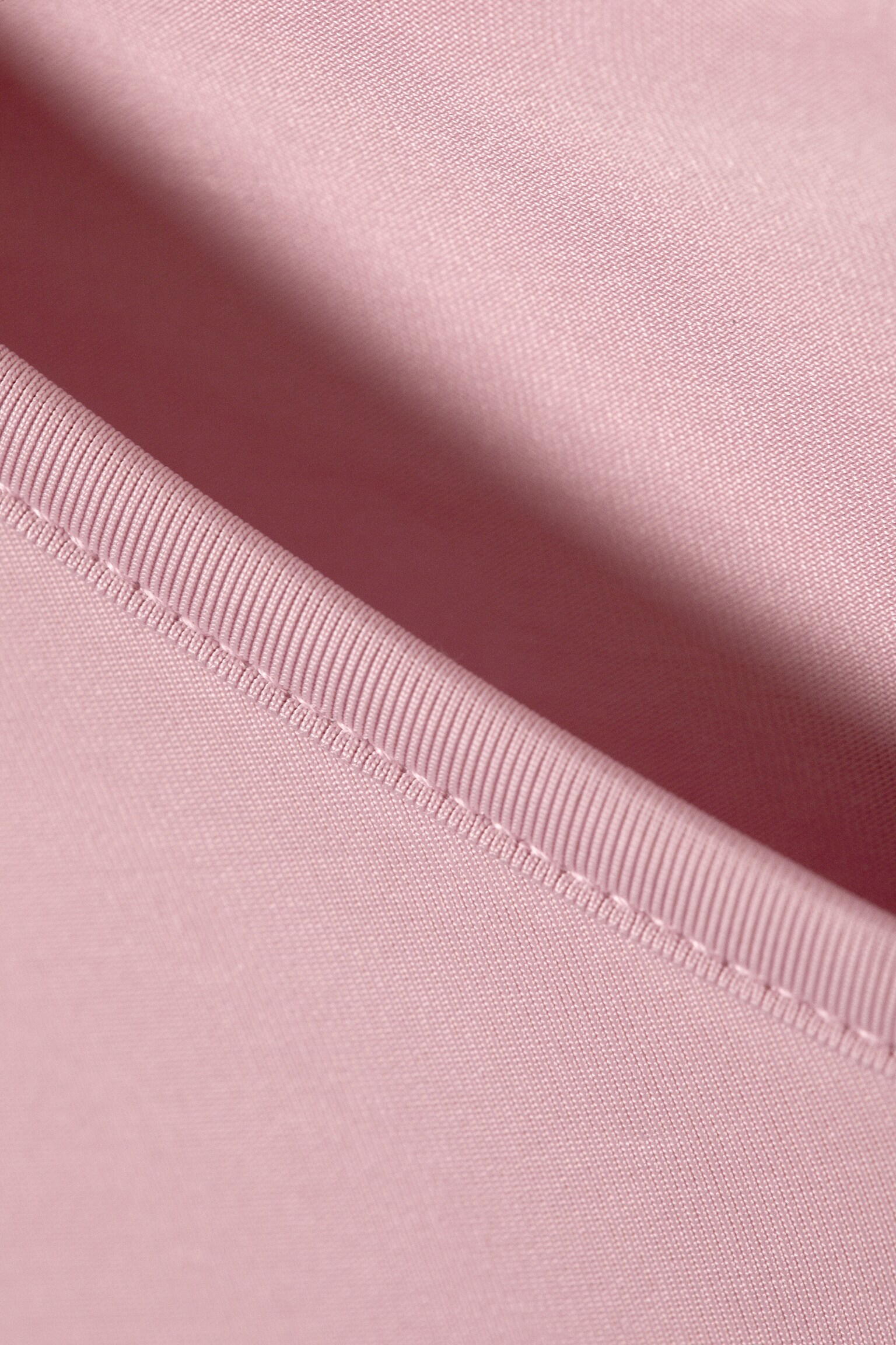 Long-Sleeved V-Neck Top - Light Pink/Burgundy - 5