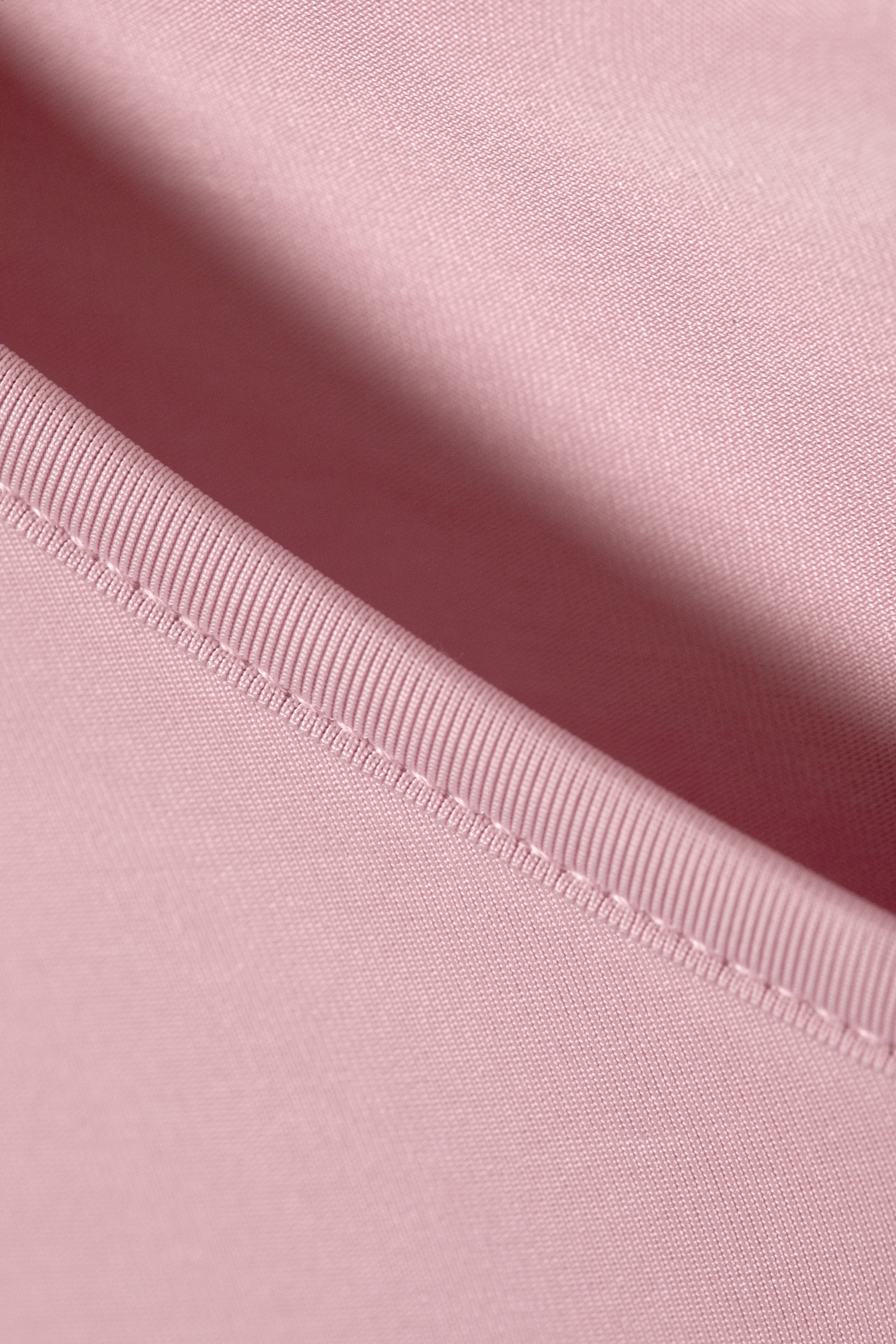 Long-Sleeved V-Neck Top - Light Pink/Burgundy - 4