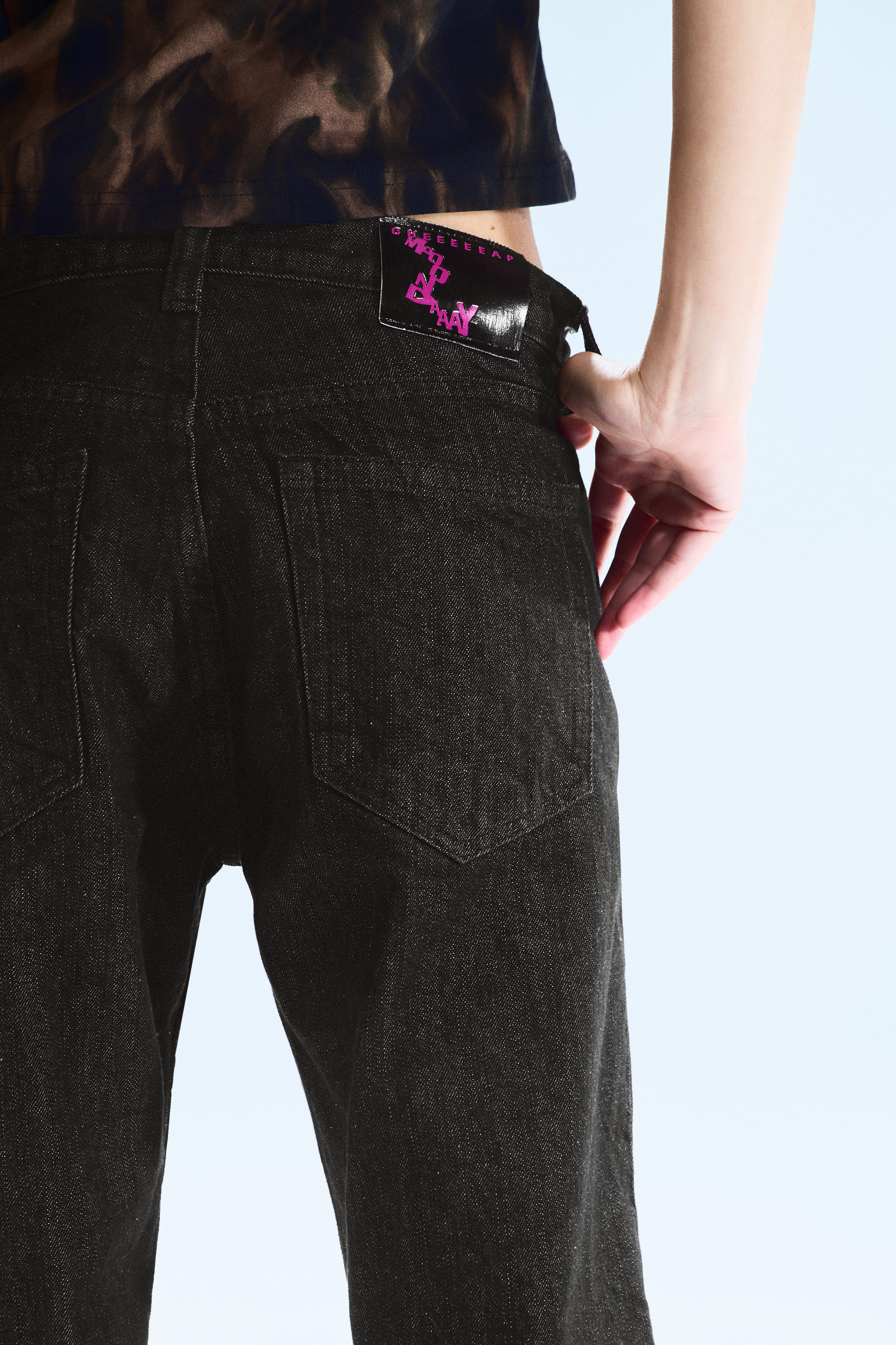 Extra Black Rinse - Anti Unisex Low Waist Regular Straight Jeans - 8