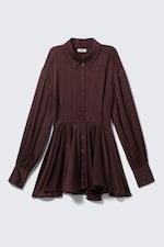 Mörk plommon - Långärmad fit-and-flare miniklänning - 4