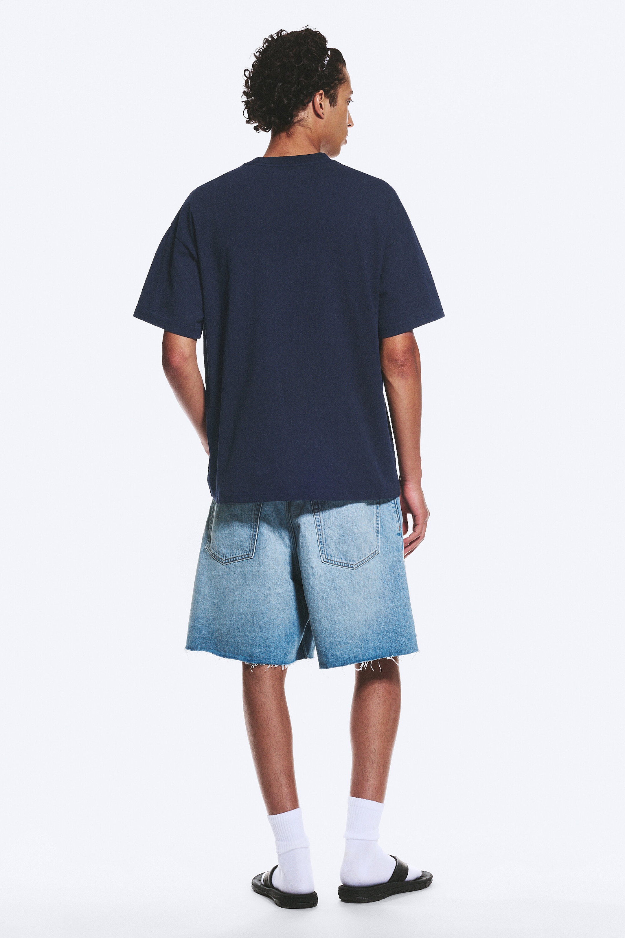 Dark Blue - TOFFS Loose Boxy Football T-Shirt - 3