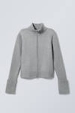 Graumeliert - Strickjacke mit Reißverschluss Winona - 0
