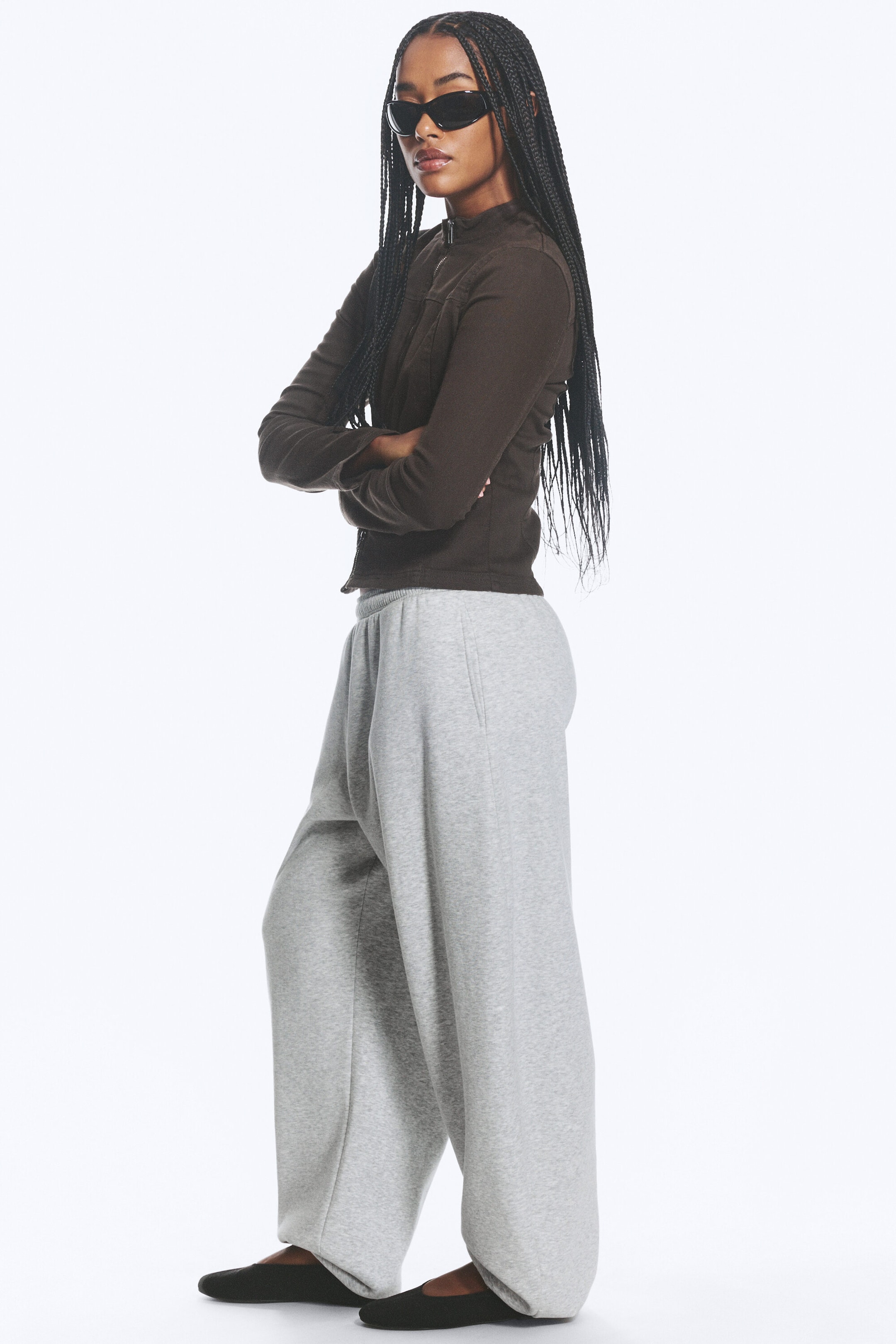 Ljus Gråmelerad - Standard sweatpants - 2