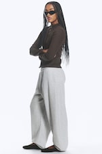 Ljus Gråmelerad - Standard sweatpants - 1