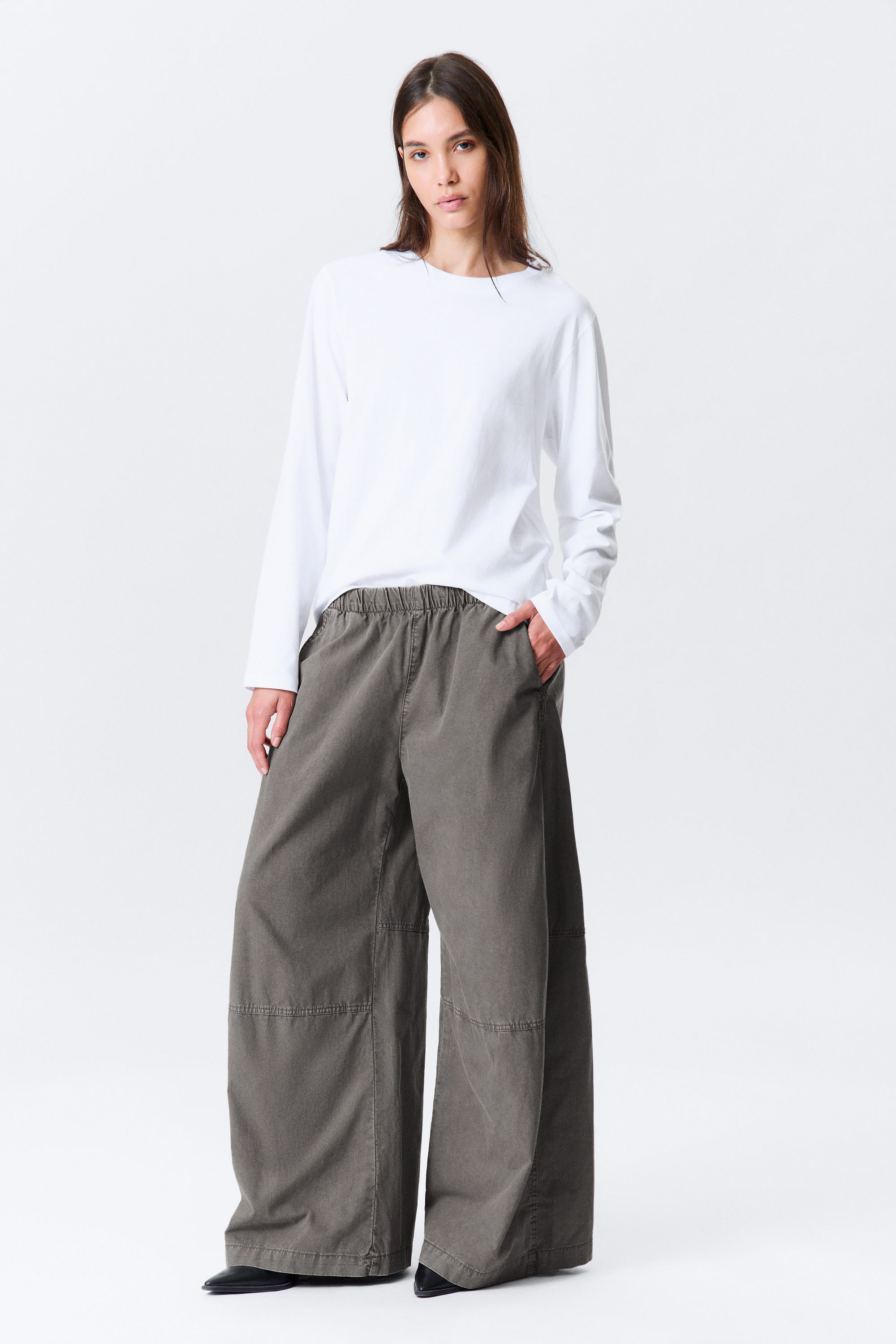 Gris - Pantalon ample taille basse à enfiler - 6