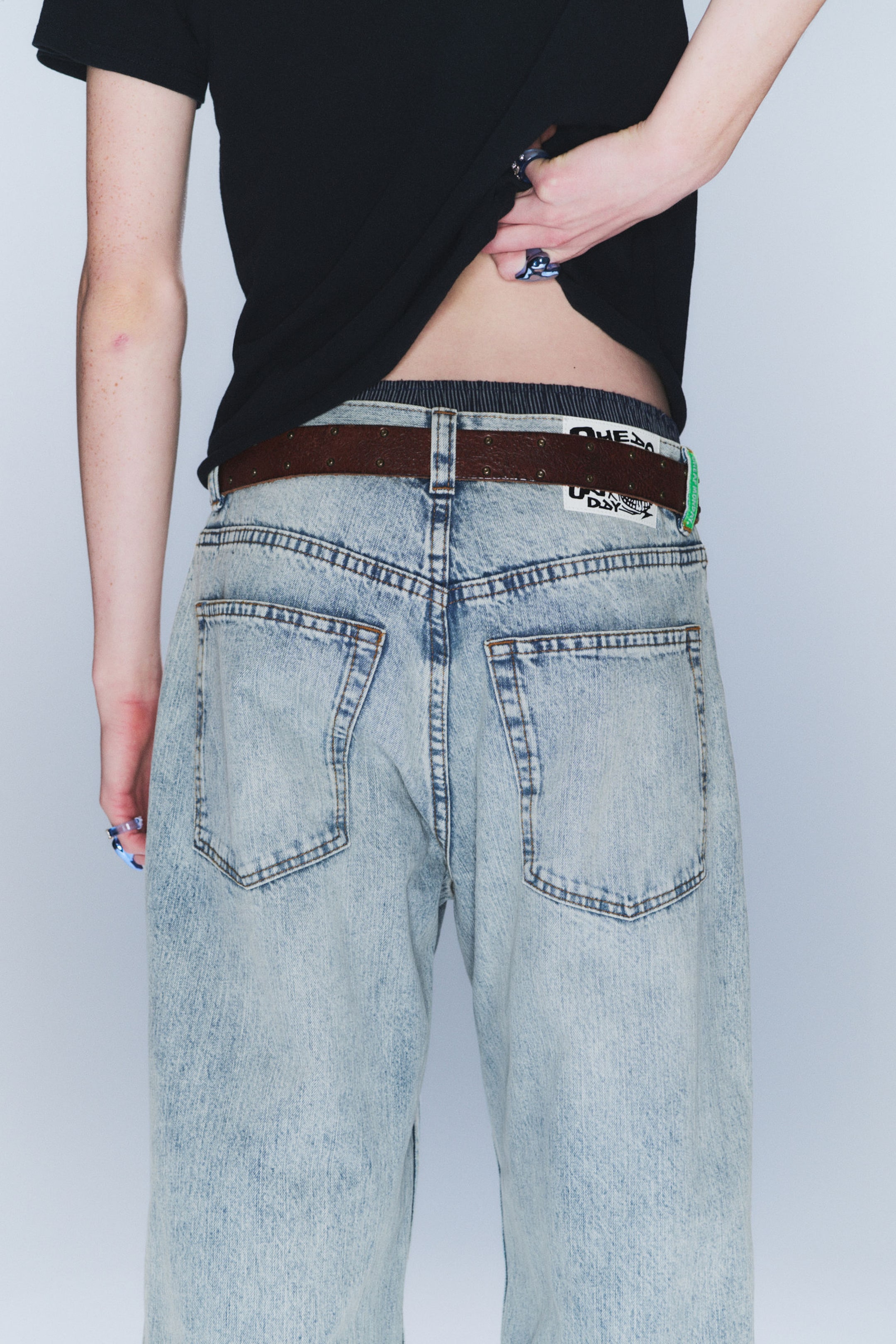 Hellblau - Looser – Weite Jeans mit normaler Taille - 2