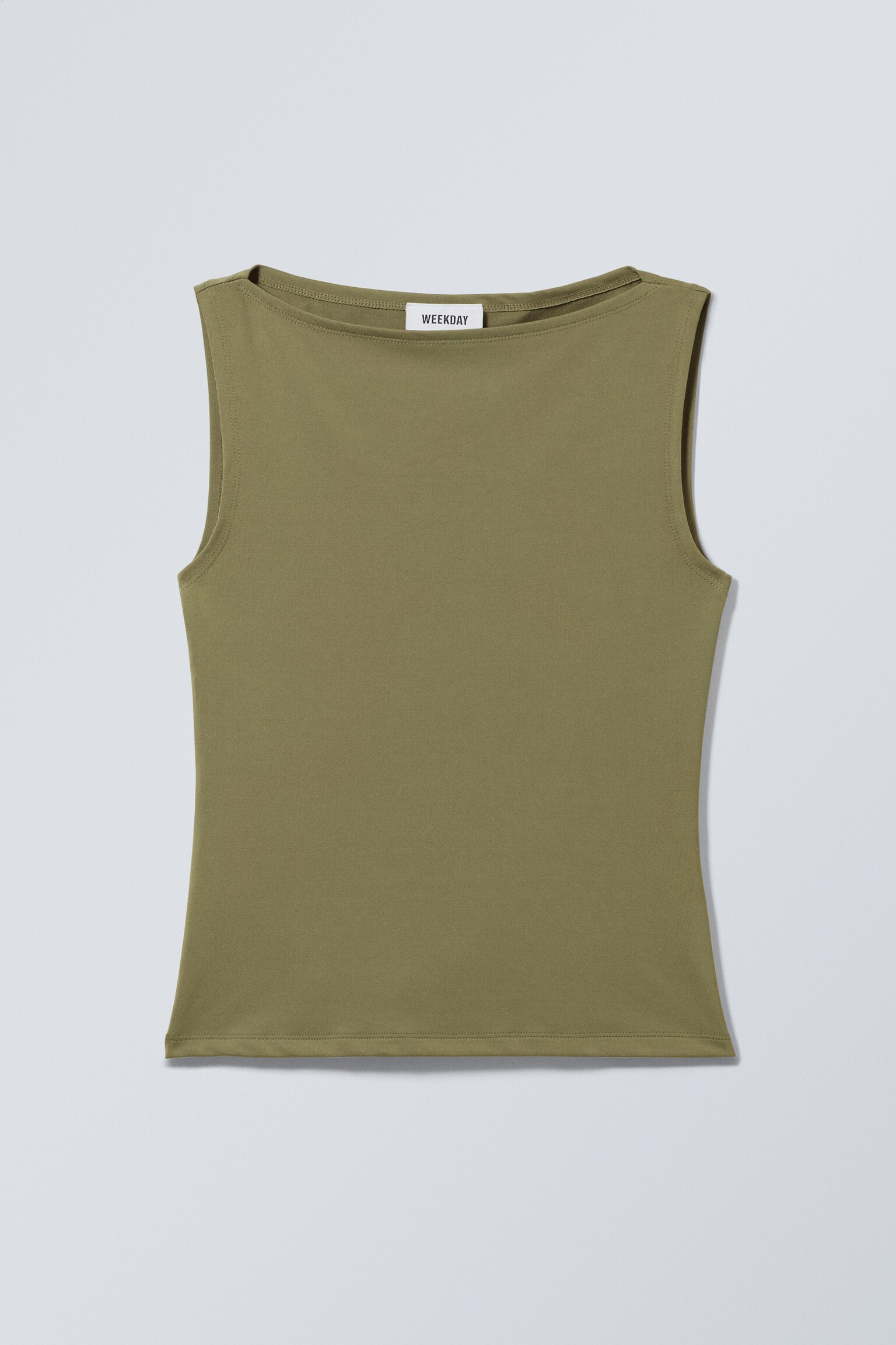 Top sin mangas con cuello barco Annie - Verde caqui/Negro/Blanco/Azul oscuro/Marrón claro