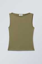 Khakigrön - Annie Boatneck Sleeveless top - 0