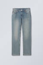 Trove Blue - Mittelblau - Nail Low Waist Slim Straight Leg Jeans - 0