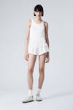 White - Mini Cotton Shorts - 1