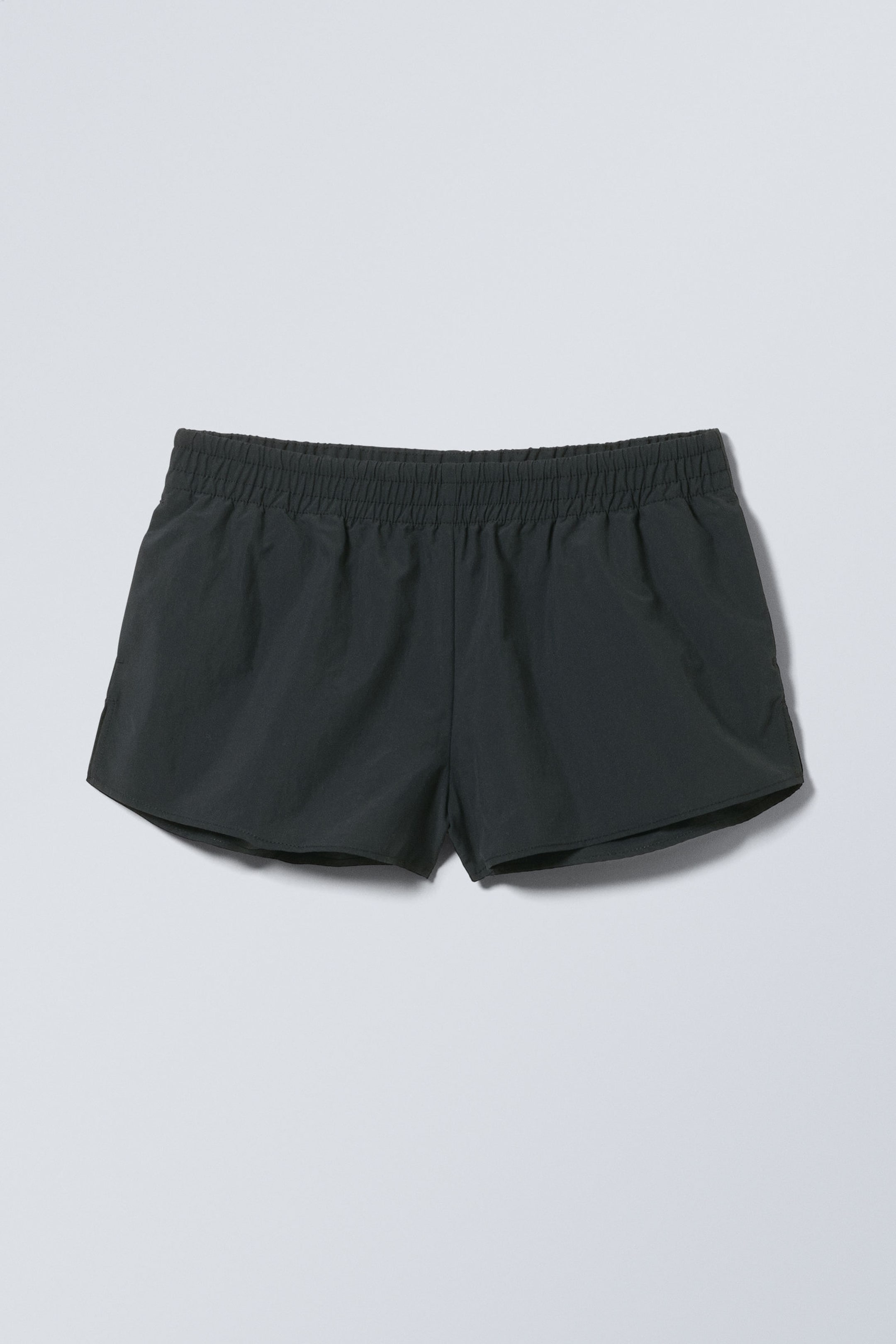 Schwarz - Sportliche Mini-Shorts aus Nylon - 0