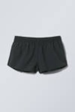 Schwarz - Sportliche Mini-Shorts aus Nylon - 0
