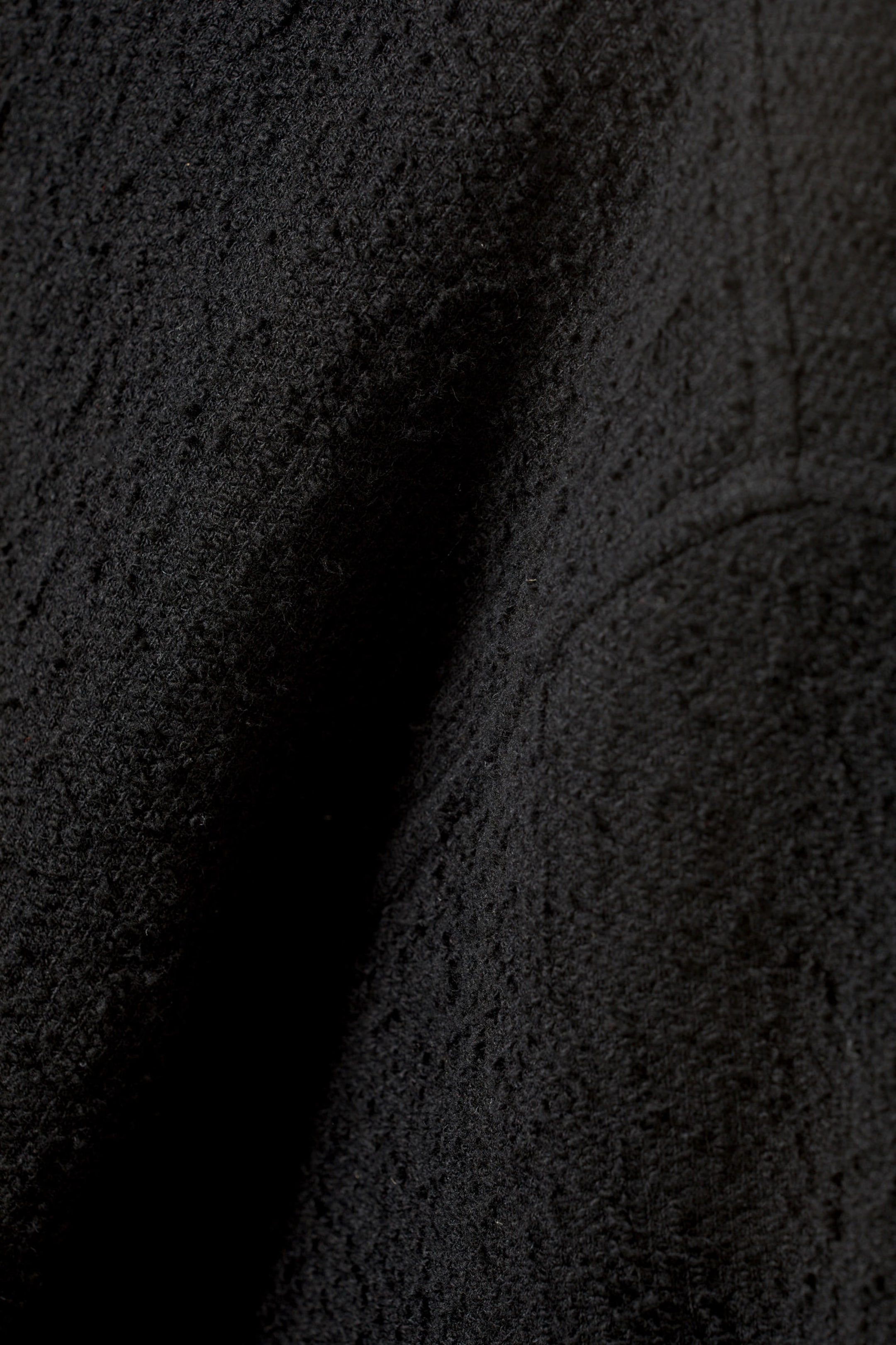 Black - Loose Structured Short Sleeve Shirt - 1