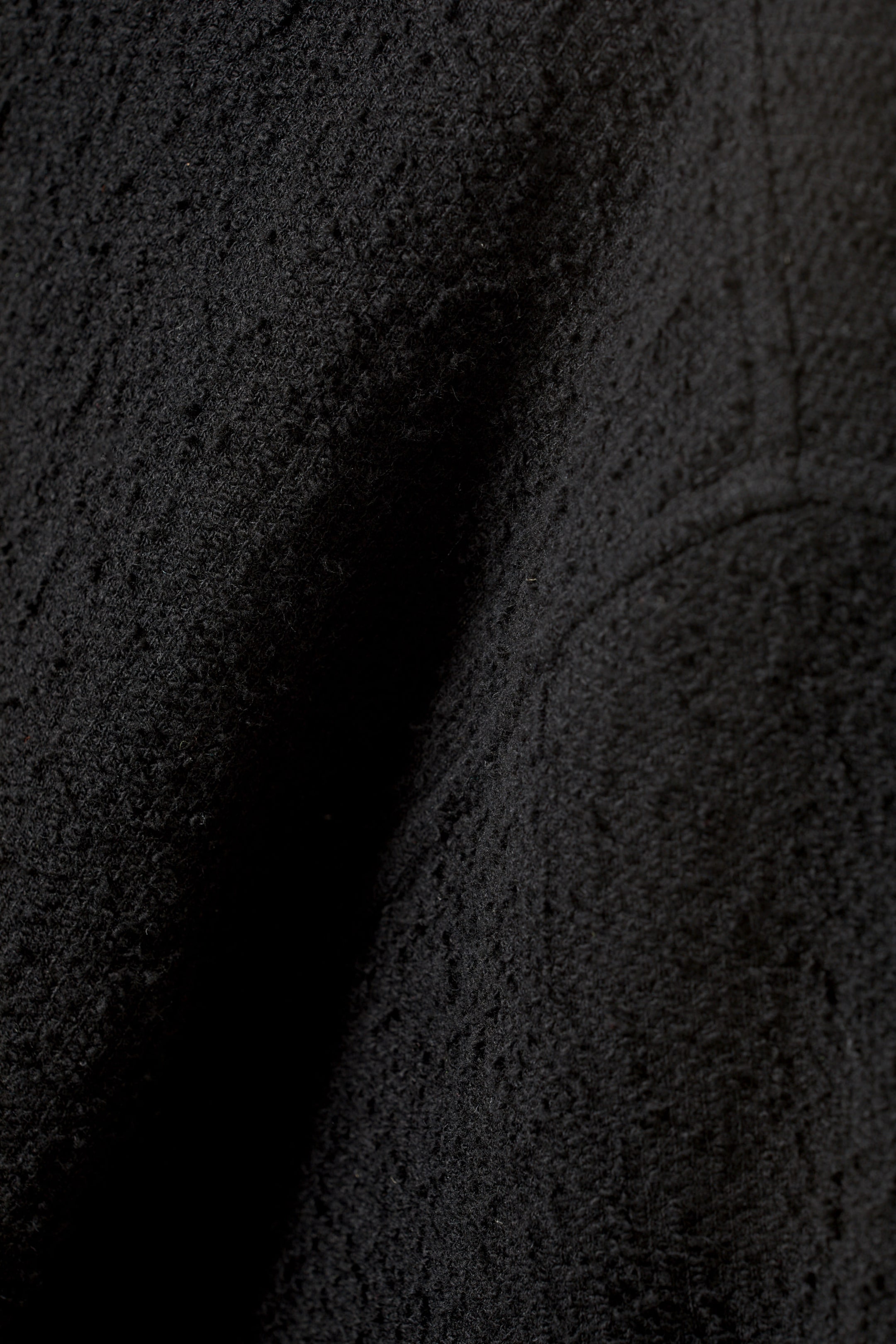 Zwart - Ruimvallend overhemd met korte mouwen en structuur - 1