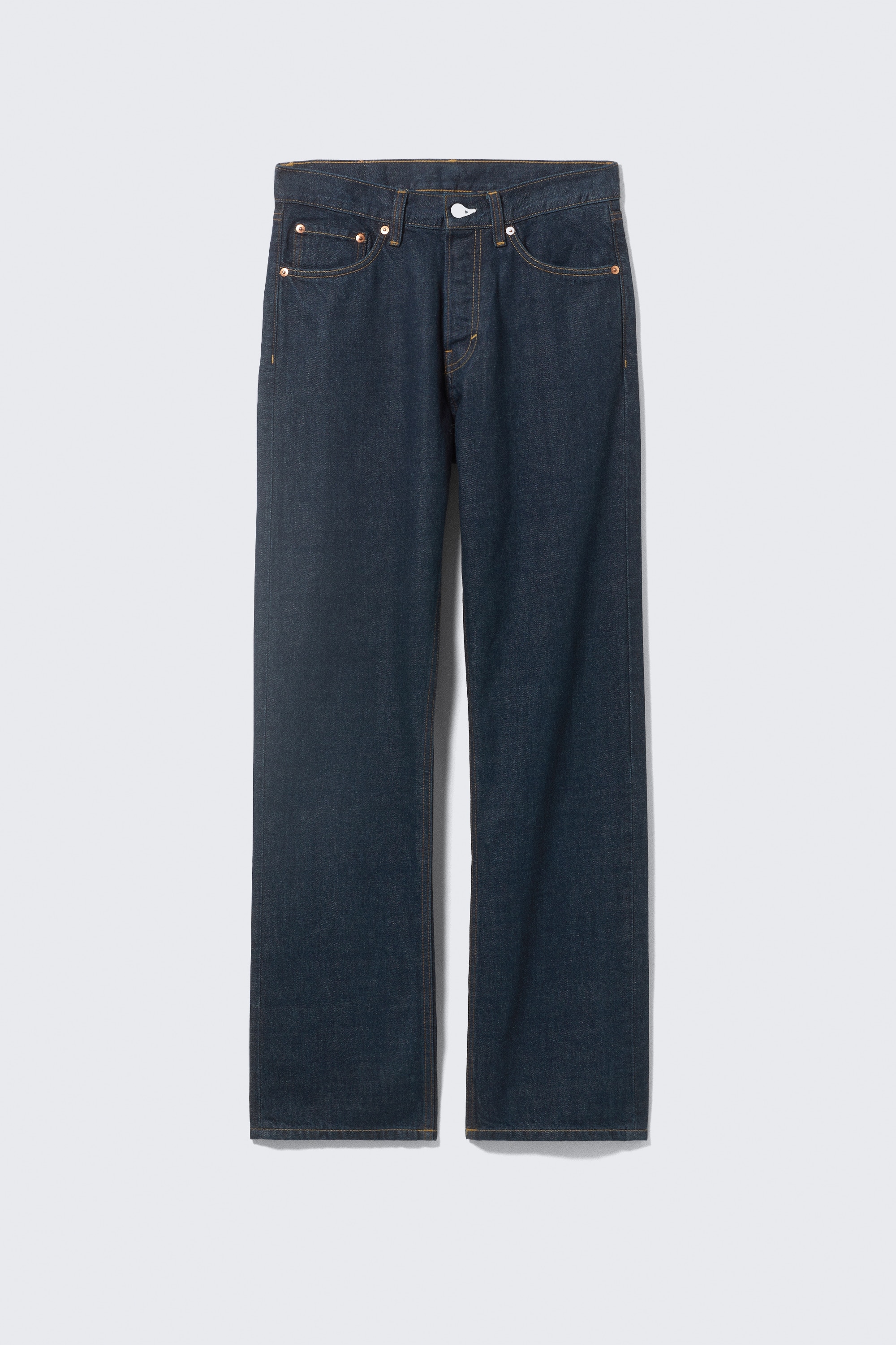 Orbit Mid Rise Regular Straight Jeans - Blauw met spoeling