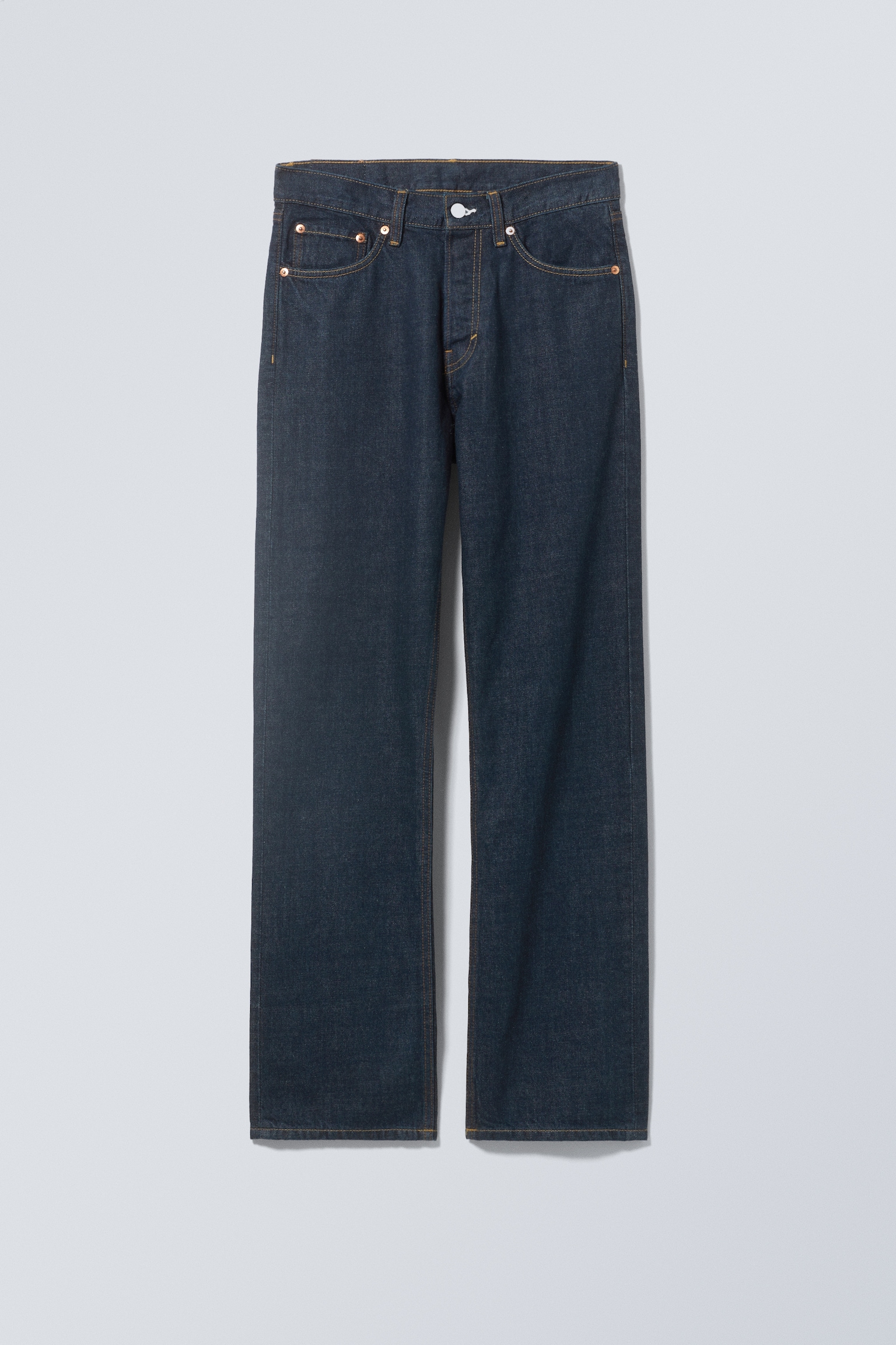 Orbit Mid Waist Regular Straight Leg Jeans - Blaue Waschung/Board Blue - Mittelblau - 2