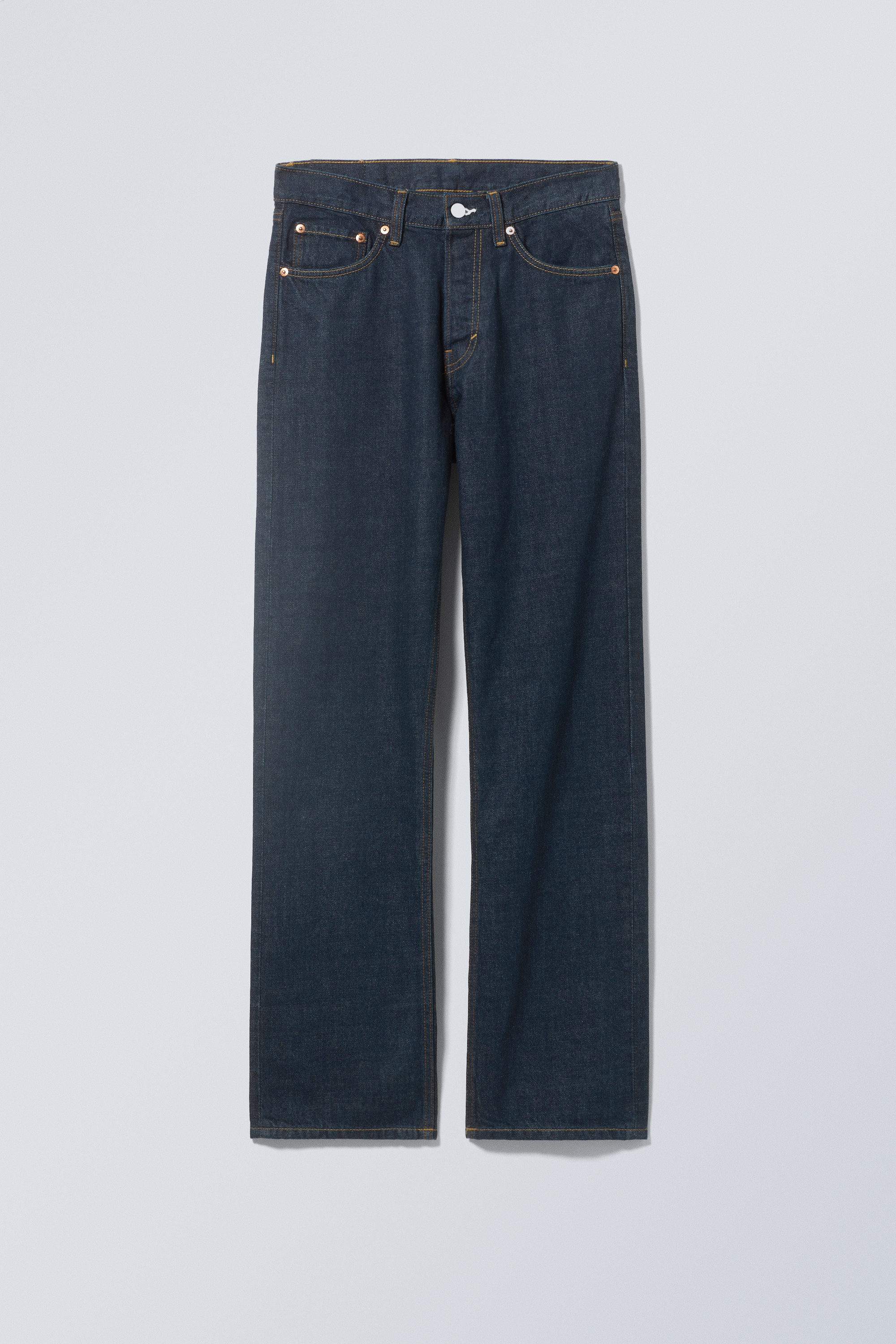 Blue Rinse - Orbit Mid Rise Regular Straight Leg Jeans - 5