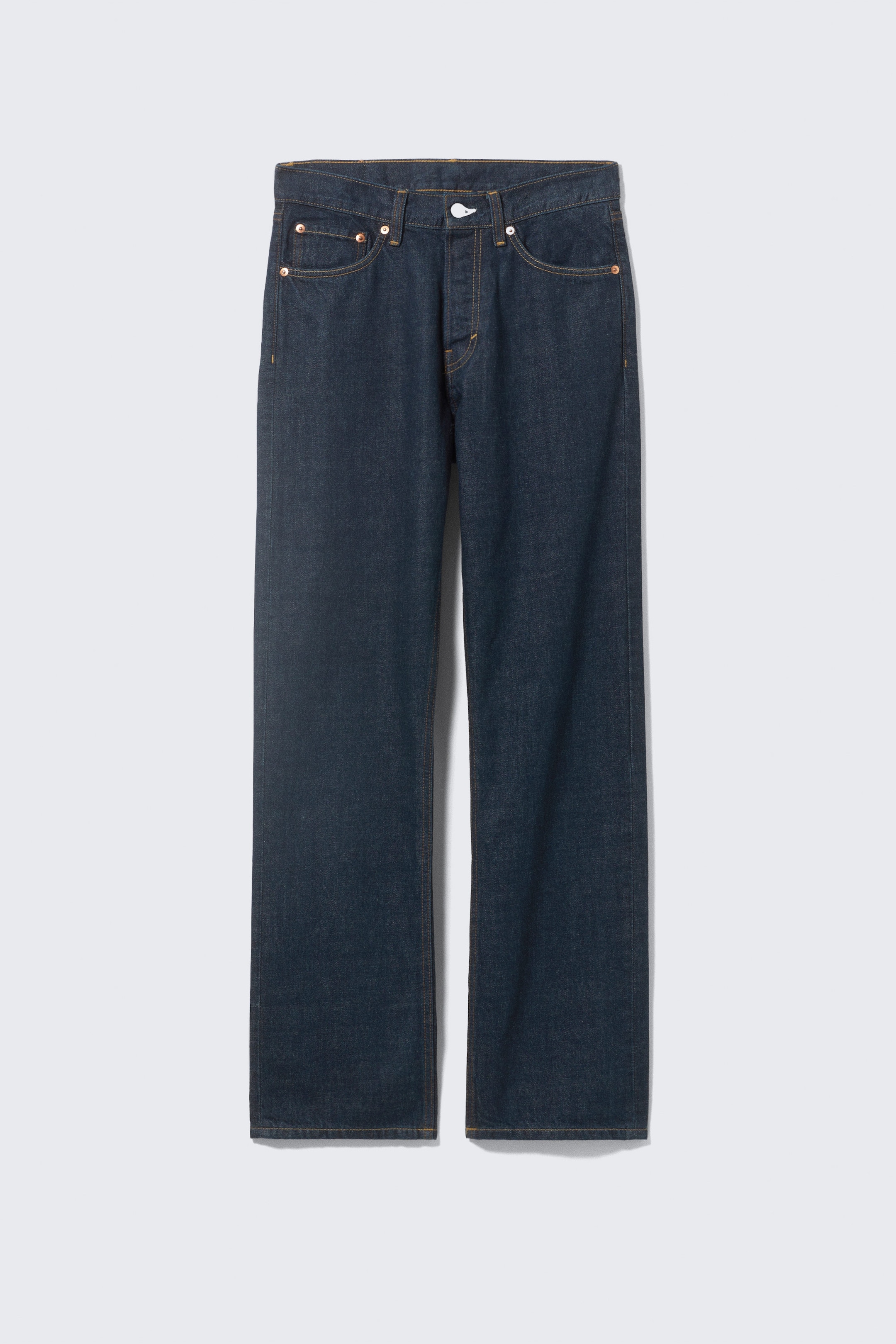 Blue Rinse - Orbit Mid Waist Regular Straight Leg Jeans - 1